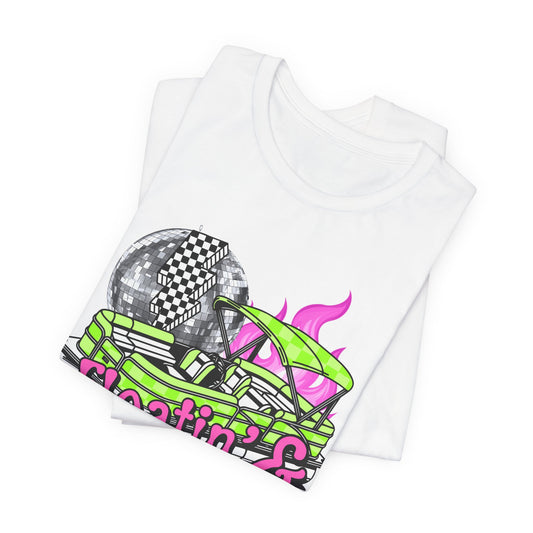 Floatin' & Boatin' Graphic Tee — Retro Neon Pontoon Party Shirt