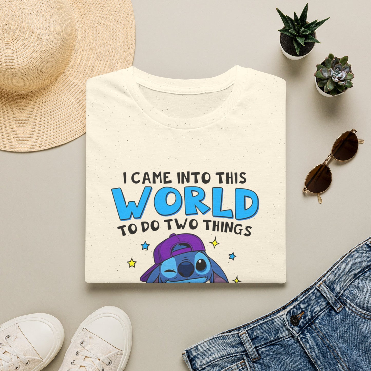 Graphic T-Shirt — “I Came Into This World to Do Two Things” Funny Cartoon Tee