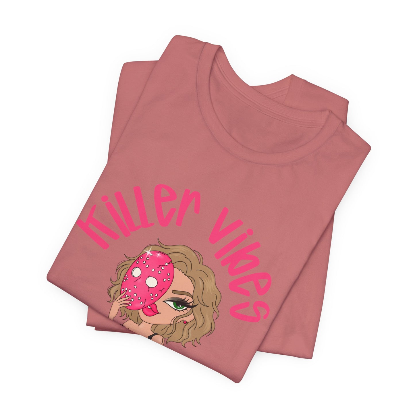 Killer Vibes Tee — Cute Edgy Girl Donut Graphic T‑Shirt