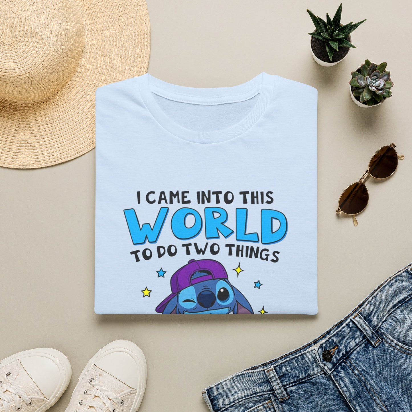 Graphic T-Shirt — “I Came Into This World to Do Two Things” Funny Cartoon Tee