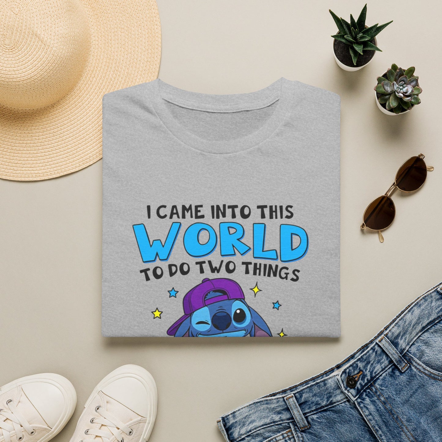Graphic T-Shirt — “I Came Into This World to Do Two Things” Funny Cartoon Tee