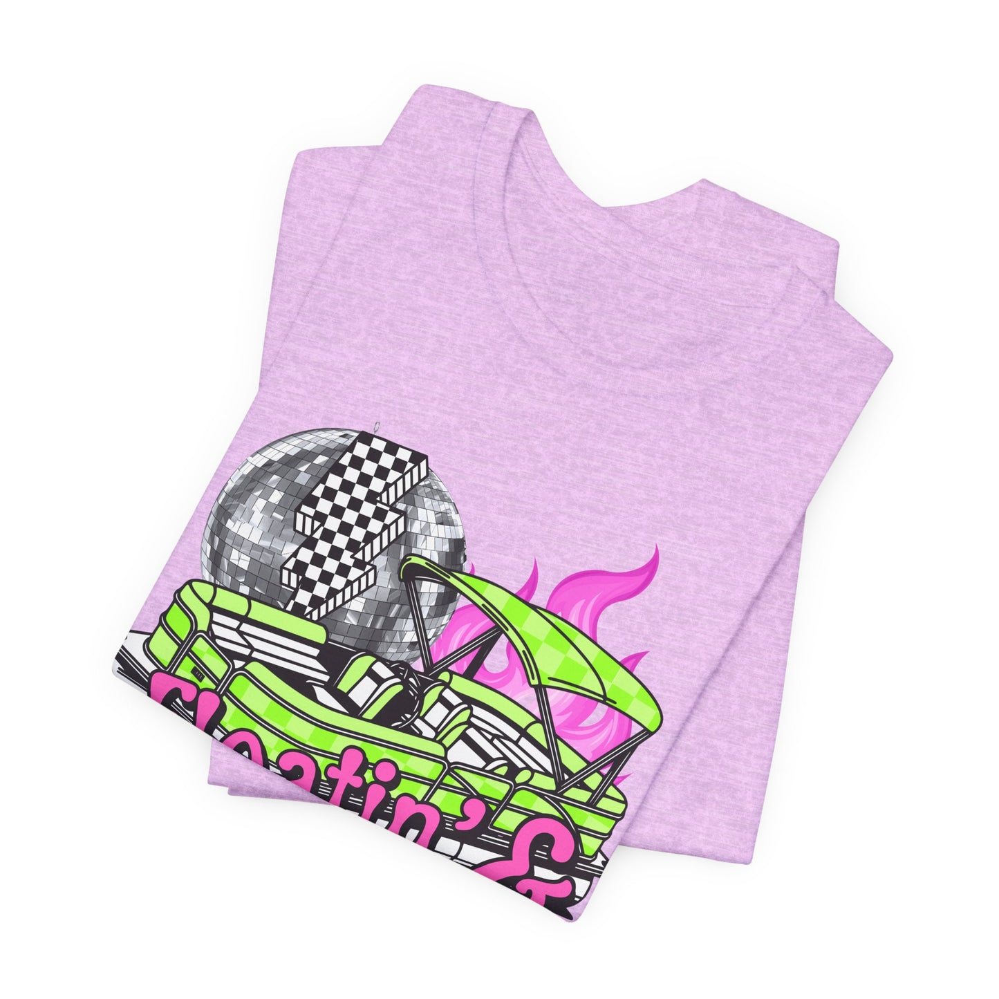 Floatin' & Boatin' Graphic Tee — Retro Neon Pontoon Party Shirt