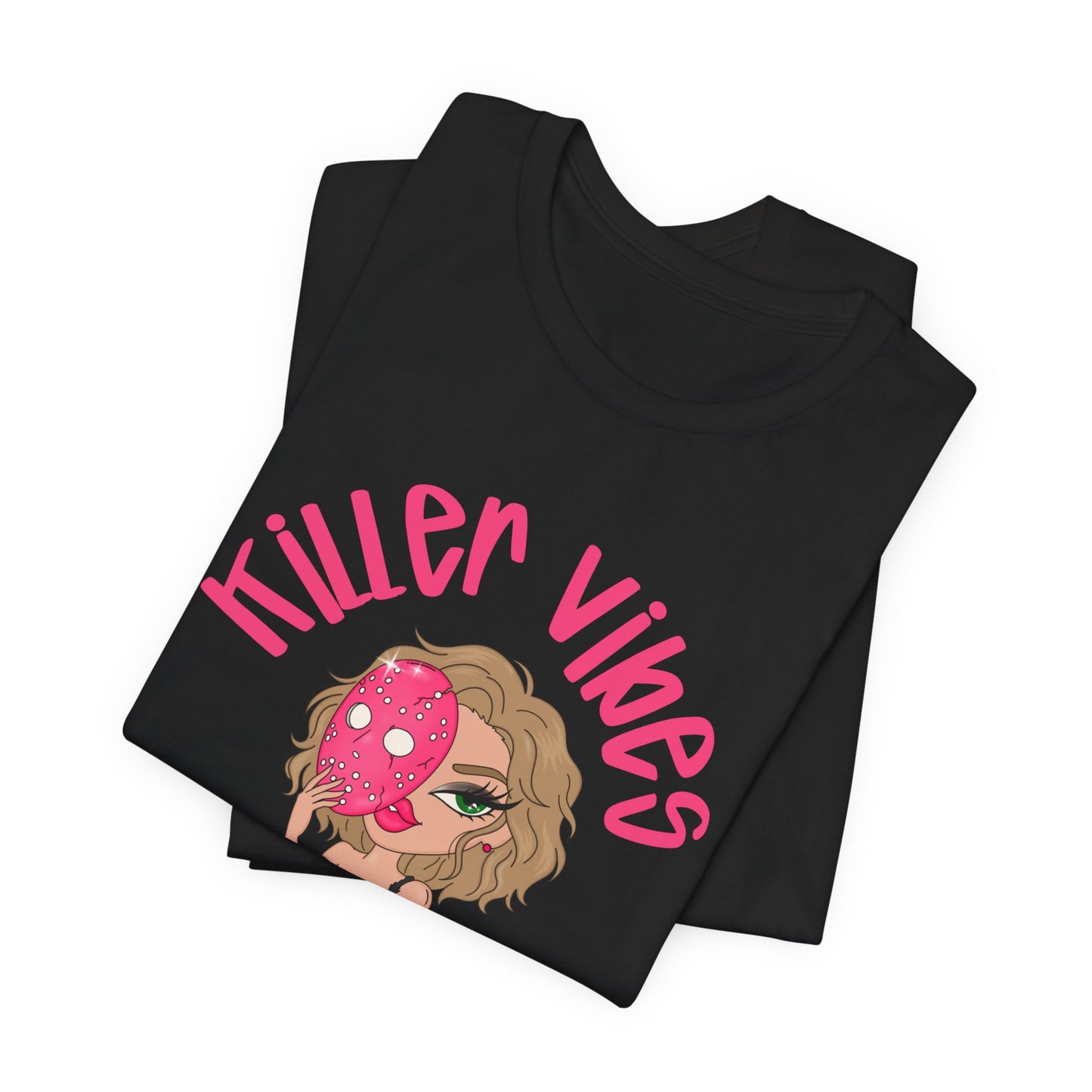 Killer Vibes Tee — Cute Edgy Girl Donut Graphic T‑Shirt