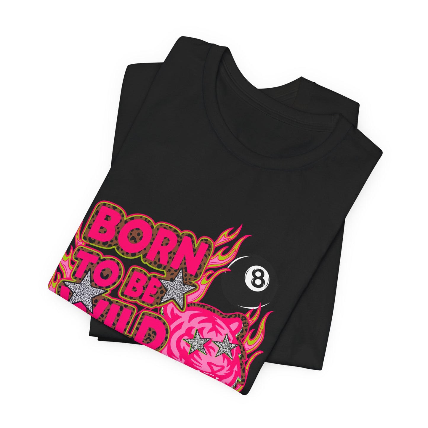 Born to Be Wild Tee — Retro Pink Skull & 8-Ball Graphic Shirt