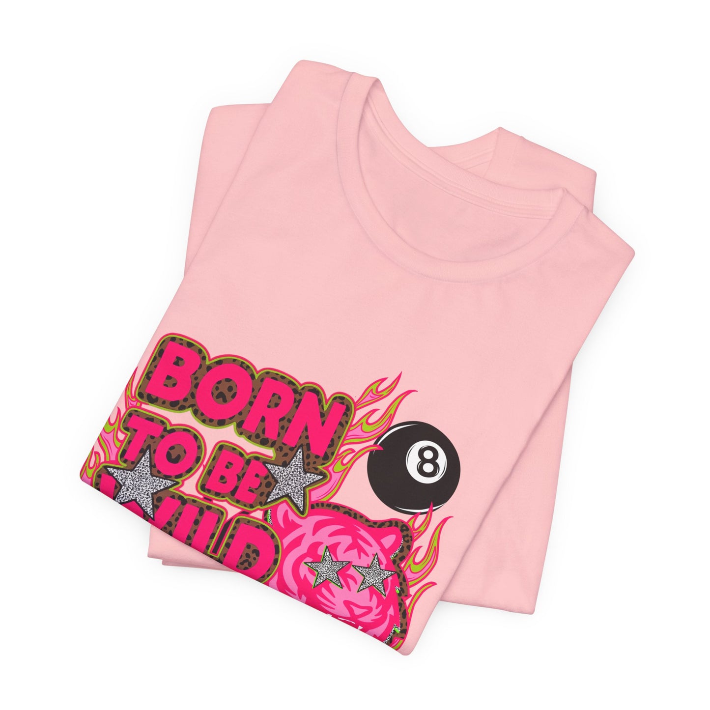 Born to Be Wild Tee — Retro Pink Skull & 8-Ball Graphic Shirt