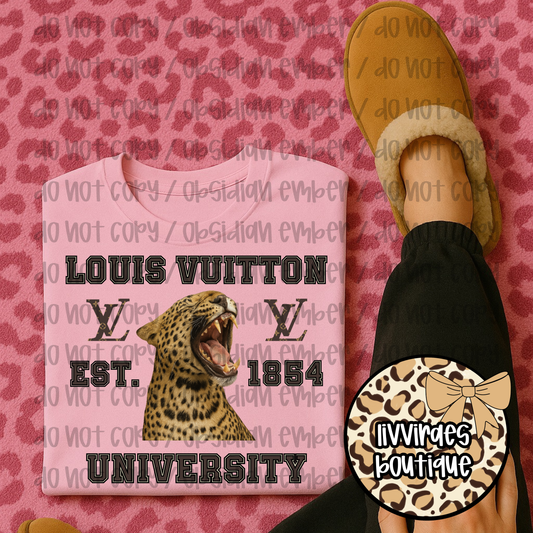 Louis Vuitton University Leopard Graphic Tee