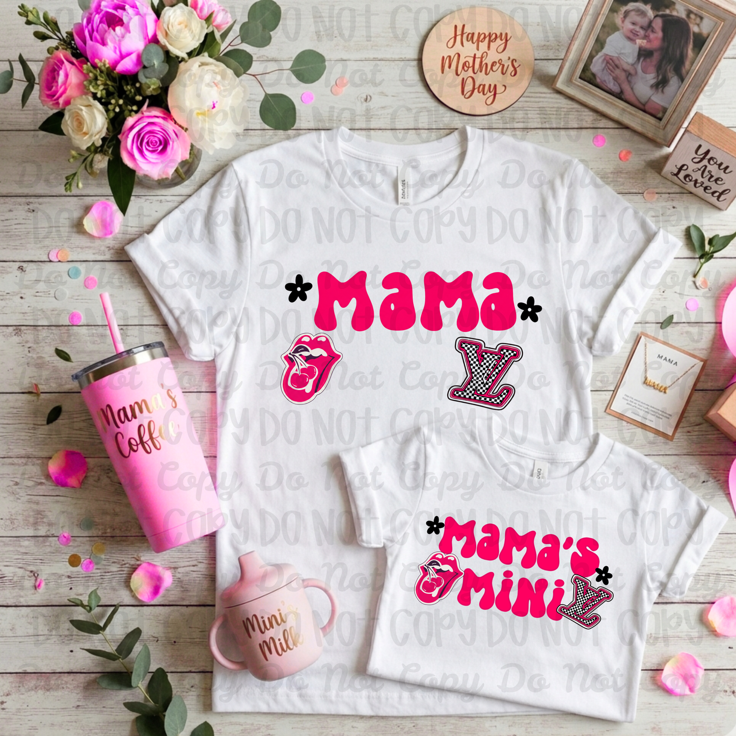 Mama Graphic Tee — Retro Pink Logo T‑Shirt for Moms