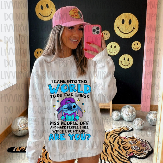 Graphic T-Shirt — “I Came Into This World to Do Two Things” Funny Cartoon Tee
