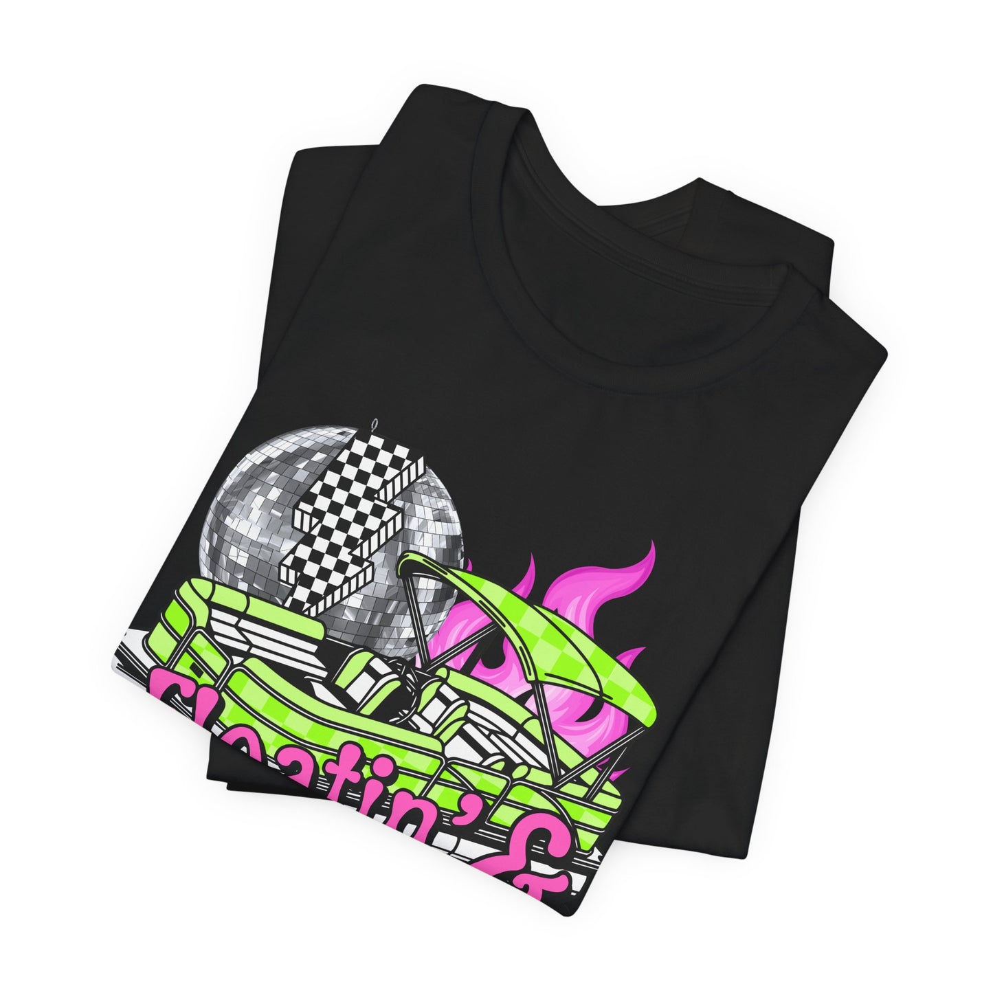 Floatin' & Boatin' Graphic Tee — Retro Neon Pontoon Party Shirt
