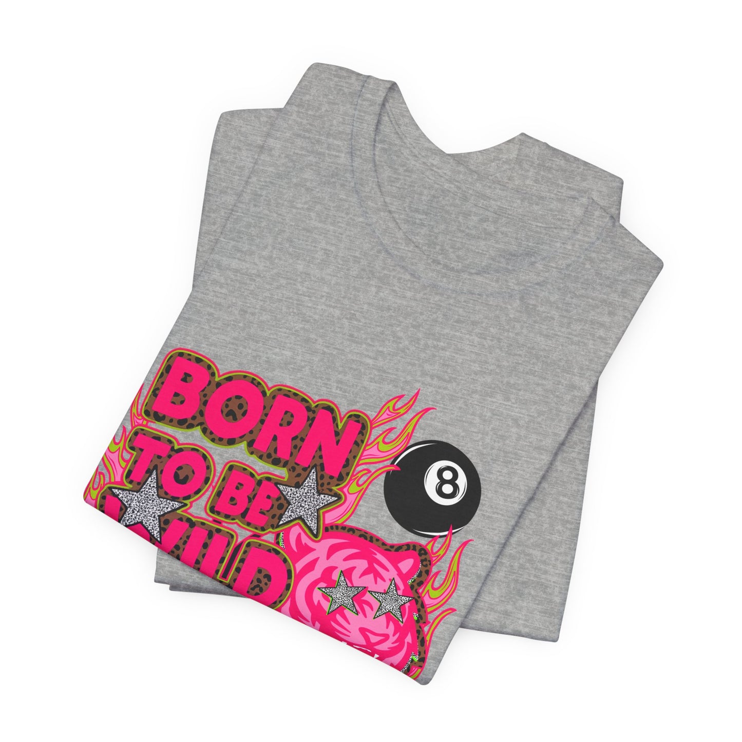 Born to Be Wild Tee — Retro Pink Skull & 8-Ball Graphic Shirt