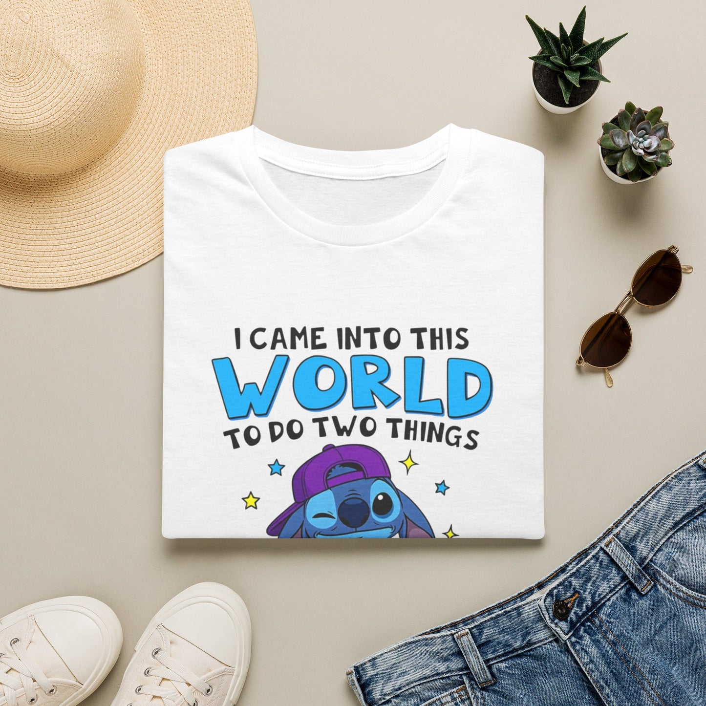 Graphic T-Shirt — “I Came Into This World to Do Two Things” Funny Cartoon Tee