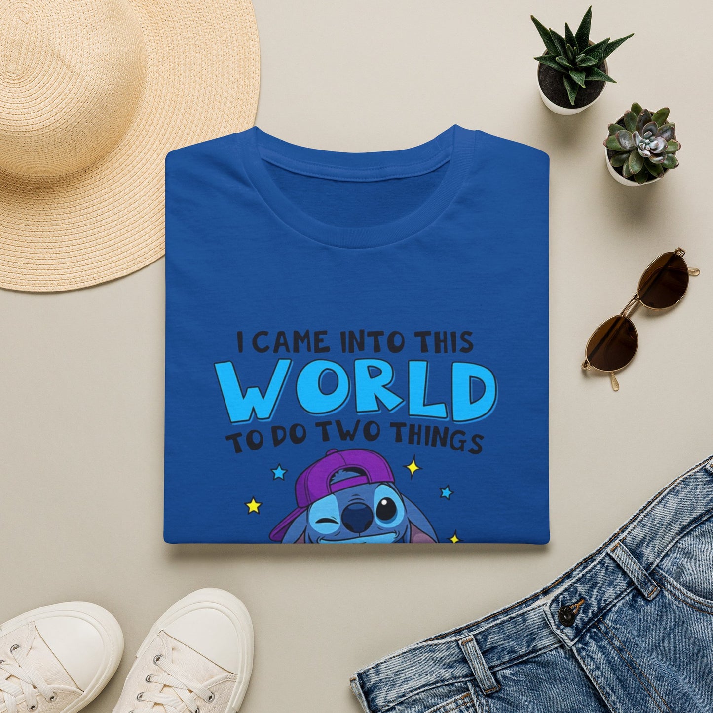Graphic T-Shirt — “I Came Into This World to Do Two Things” Funny Cartoon Tee