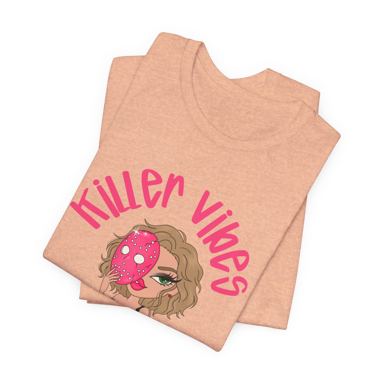 Killer Vibes Tee — Cute Edgy Girl Donut Graphic T‑Shirt