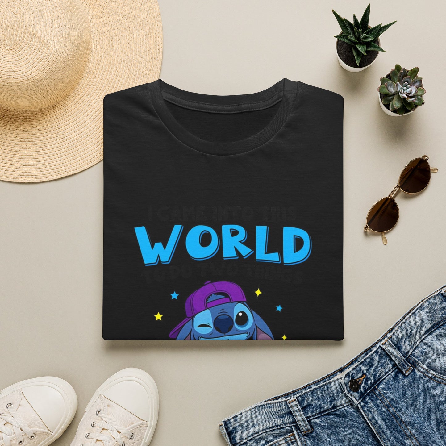 Graphic T-Shirt — “I Came Into This World to Do Two Things” Funny Cartoon Tee