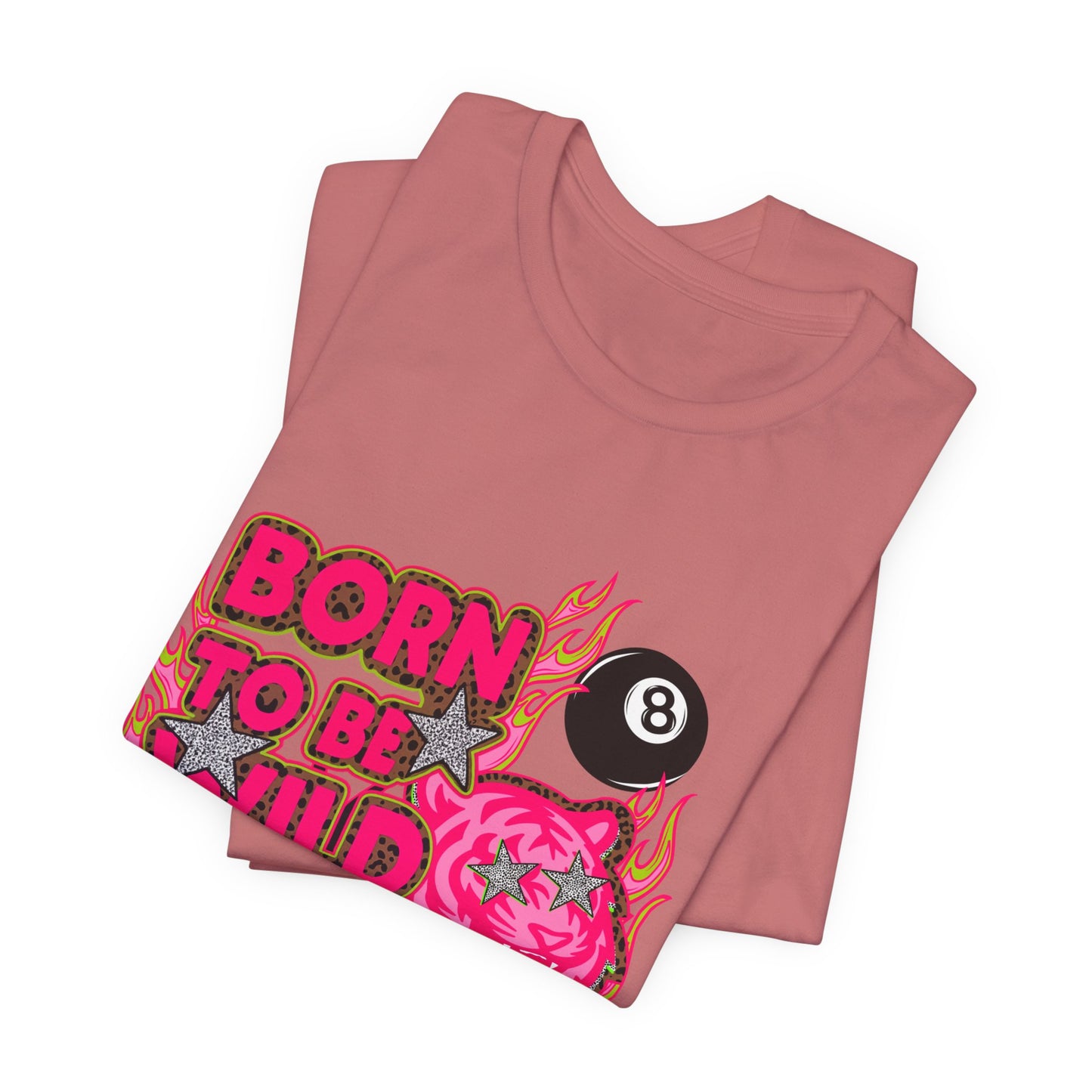 Born to Be Wild Tee — Retro Pink Skull & 8-Ball Graphic Shirt